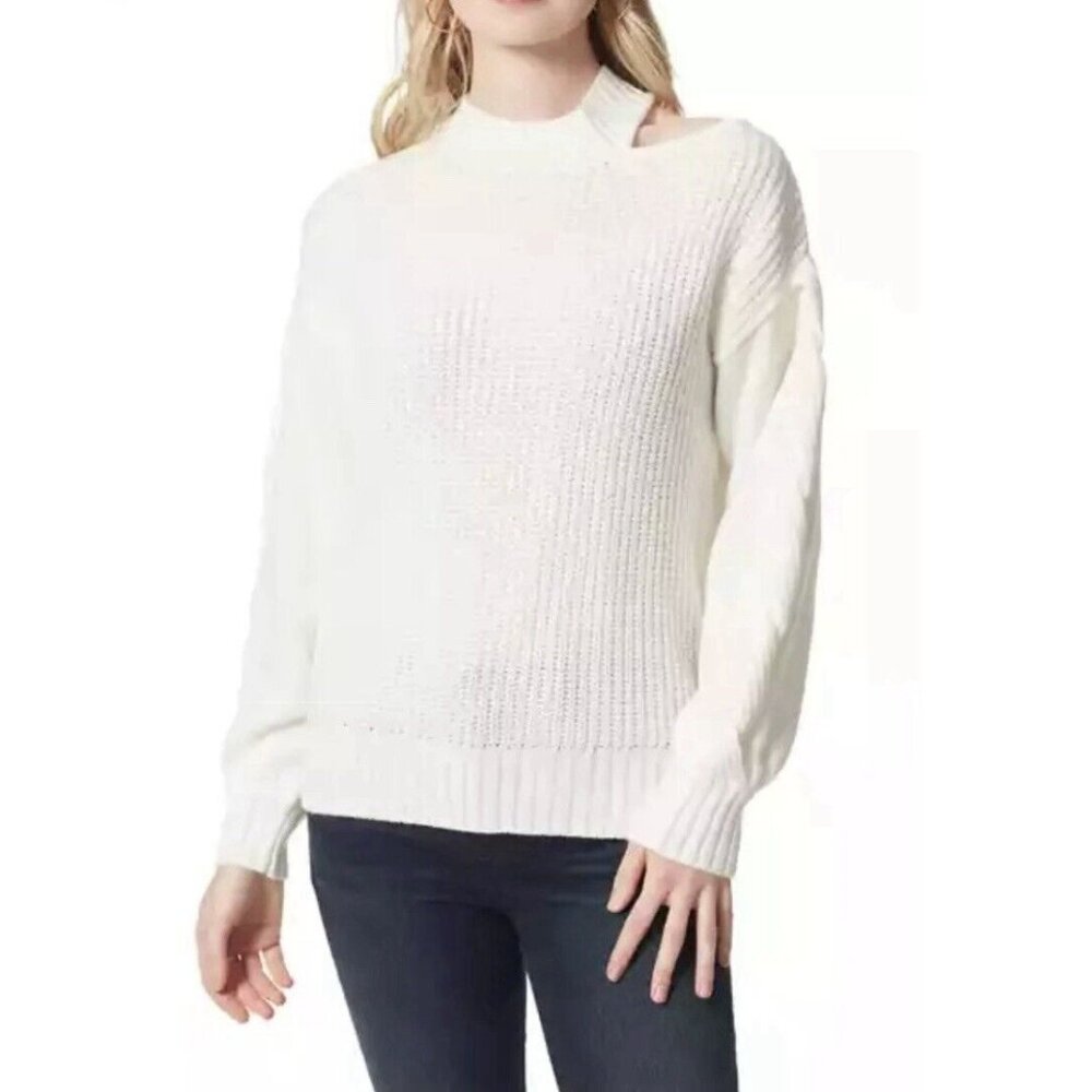 NWOT Jessica Simpson Sweater Womens Long Sleeve Cut Out Shoulder Small SO SOFT!